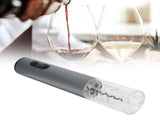 Electric Wine Bottle Opener Automatic Corkscrew W/Foil Cutter Pourer Vacuum StopperSilver Gray V1294-YM0718-3118200270812