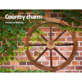 Gardeon Garden Decor Outdoor Ornament 2X Wooden Wagon Wheel GD-WHEEL-2X-CC