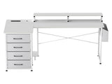 Levede L Shaped Gaming Desk with Storage Drawers White DH1072-WH-AU