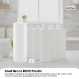 Kitchee 10x 500ml Natural HDPE Round Bottle 28/410 Caps - Empty Plastic Food Storage V238-SUPDZ-30342772785232