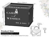 Large Wedding Card Box, Heart Shaped Security Lock, Customizable Personalized Design, for Party V1369-AZ3-W-12078