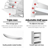 Artiss Shoe Rack Cabinet Adjustable Shelves 24 Pairs White Iris FURNI-SHOE-3D2-WH