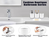 Set 4 Pcs Green Bathroom Accessories,Cute Bathroom Decor,Plastic Soap Dispenser and Toothbrush V1189-WXFWAL-20260319-00056