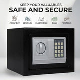 CARLA HOME Electronic Safe Box - Money Safe with Deposit Slot - Black - Cash Locker V178-36518