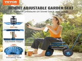 Rolling Garden Cart with Seat and Wheels Extendable Steer Handle Blue V952-KDJZXKZX0000VA4IPV0