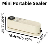 beige.USB Rechargeable Portable Vacuum Sealer, includes sealing bags and a rapid vacuum pump. V1232-ZKJ003