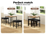 Artiss Bar Table Counter Kitchen Dining Desk Pub 60x92cm Vintage Metal Walnut FUR-U-BTAB-5006-WAL