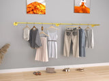 Vintage Gold Wall-Mounted Clothes Rack Strong Metal Garment Hanging Rail V767-JJ-ZZ183-GLD