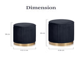 2X Side Table Storage Ottoman - Velvet Stool MIRA Black V274-FT-VR-205VASS-BK