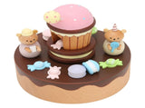 Music Box Bear and Dessert House Shape Valentine's Day Gifts Home Decoration Wooden Crafts V1294-YM0901-3115210087711