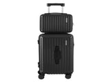 Wanderlite 2pcs Trunk Luggage Suitcase Travel Carry On TSA Lock 12" 20" Black LUG-ABS-TRUK-12-20-BK