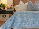 Wild Flower Ocean Reversible Quilt - Blue V563-0097