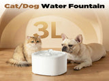 Cat water dispenser, 101oz/3L automatic cat water dispenser bowl for pets and small animals V1192-AZ-W-25107