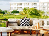18" x 18" Throw with Inserts, Pack of 2 Outdoor Waterproof Striped Pillow, Square Decorative V1258-DP02-C-3209