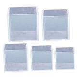 5pcs Silicone Cube Mold for DIY Art Crafts Smooth Flat Interior V1192-AZ-W-27004