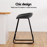 Artiss 4x Bar Stools Kitchen Dining Chairs Counter Stool PU Leather Metal BA-TW-8320-BKX4