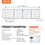VEVOR Free Standing Dog Gate, 24" H x 80.3" W Freestanding Pet Gate, 4 Panels Foldable Dog Gate for V952-KZDMZCWMBSMZLUM3SV0