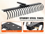 Tow Behind Landscape Rake, 1.5m Tow Dethatcher with 21 Steel Coil Tines, Lawn Dethatcher Rake V952-ZXSCJ60BDSDLG2B3EV0