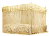 Luxury PrincessThree Side Openings Post Bed Curtain Canopy Netting Mosquito Net Bedding V1294-YM0901-JY19727-03