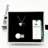 Gift Box - Aroma Necklace 925 Silver, Gold coated - Green Shell Ocean Depth Purify Oil V760-GBAJ - 16