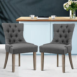 Artiss Dining Chairs Set of 2 Linen French Provincial Grey UPHO-C-DIN470-GYX2