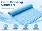 Pet Cooling Mat, Self-Cooling Ice Silk Pet Pad, Washable Foldable Portable Cooling Bed for Summer, V1366-AZ2-W-10817