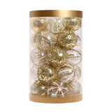 25-Piece PET Christmas Ball Ornament Set with Glitter and Sequin Detailing, Shatterproof Holiday V1341-ZY-JJ9ULJV3-SILVER