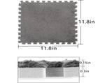10PCS Fluffy Plush Foam Mat, 12x12 Inch Interlocking Carpet Tiles with Border, Soft Non-Slip Foam V1192-AZ-W-17680