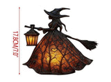Halloween Lamp, 1PC 7" Gothic Spooky Decor with Holding Lantern, Small Stained Glass V1370-AZ4-24639