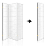 Artiss 4 Panel Room Divider Screen 174x179cm White RD-4019-4P-WH