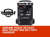 ROSSI 750 Amp Car Battery Charger, 12v/24v Jump Starter, for ATV Boat Truck Tractor, 15A Plug V219-ATOCHG750ROSB