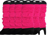 6x LEG WARMERS Knitted Womens Neon Party Knit Ankle Fluro Dance Costume 80s BULK - Fluro Hot Pink V563-BR-6NNLEGWRMR-FLUHTPNK