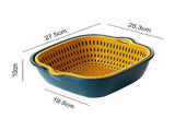 Drain Basket Double Layer Side Handle PP Rapid Draining Thickened Washing Basket for Kitchen Yellow V1294-YM0716-3118220157711