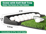 Foldable 4-in-1 Golf Practice Mat with Ball Tray 24.5x17in Tri-Turf Hitting Pad for Indoor & V1107-CS-GEFZDDJD