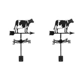 2-Pack Cow Weathervane Set - Direction Indicator for Roof, Garden, Patio Decorative Weather Vane V1369-AZ3-W-15689