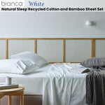 Bianca Natural Sleep Recycled Cotton and Bamboo Sheet Set White Single V442-BCA-SHEETS-RECYCLEDCB-WHITE-SB