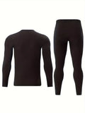 Men's Thermal Underwear Set 2-Piece Long Sleeve Top & High-Waist Pants - Beige - Size S V1102-M-APP-6734-BEIG-SAUSEU46