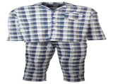 Mens Flannelette Pyjama Set Sleepwear Soft 100% Cotton PJs Two Piece - Light Blue Check - S V563-JSPJ4-42-S