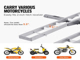 Motorcycle Carrier, 2-Bike 272.15KGS Aluminum Motorcycle Carrier Hitch Mount, Loading Ramp, Scooter V952-MTCYSJLZ600BGLI5EV0