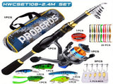 Proberus fishing rod reel set, including spinning reel, 2.4-meter fishing rod, fishing line, V1106-HEYJ-006