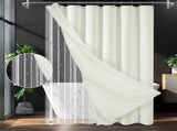 230gsm Waffle Shower Curtain Beige Bath Curtain with Weighted Hem for Cloakroom and Shower Room V1294-YM0901-YM888YBTMSY04V24W0101