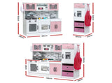 Keezi Kids Kitchen Playset 2-Piece Wooden Pretend Play Coffee Maker Toy 100CM Pink PLAY-WOOD-COMBINATION-PK