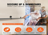 Pipe Stair Handrail, 11FT Staircase Handrail, 440LBS Load Capacity Carbon Steel Pipe Handrail, V952-TZBGSLTFSGY11V3QFV0