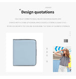Slim PU Coin Purse, Women's Short RFID Blocking Minimalist Ultra-thin V1106-945-44220-BLU-2PCS