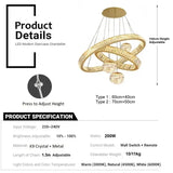 BAMDECOR C3335 Large Swirl Modern Crystal Ring Chandeliers Contemporary Round Chandelier Crystal V255-BAM-C3335-2