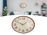 12 Inch Wooden Wall Clock Silent Non Ticking Wall Clock Battery Operated Round for Kitchen Home V1294-YM0901-3115240110412