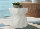 Modern Hourglass Concrete Accent End Table Outdoor Patio Table Garden Furniture V767-JJ-XZ1678