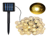 5W 17Meters/ 55.8Ft 100LEDs Solar Powered Energy Ball Outdoor String Light Lawn Lamp Constant Bright V1294-YM0901-L4081WW