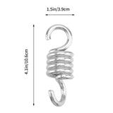 3Pcs Plated Silver Metal Swing Spring Kit Heavy Duty Hammock Chair Hanging Accessories V1369-AZ3-W-20707