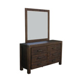 5 Pieces Bedroom Suite in Solid Wood Veneered Acacia Construction Timber Slat King Size Chocolate V43-BDS-NOW-5PC-TBY-DRS-KCH